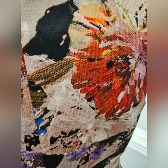 Nicole Miller floral fit and flare dress with pockets size 12 - Picture 6 of 7